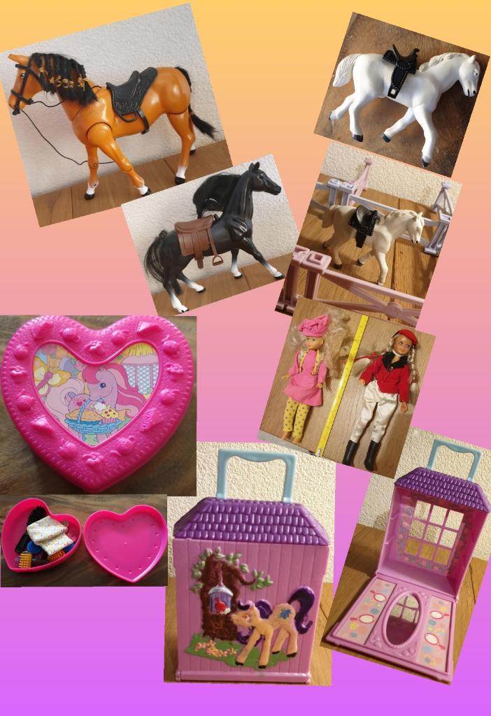 Speelgoed paarden & ruiter- + feestelijk gekleed popje !, Ophalen of Verzenden, Zo goed als nieuw
