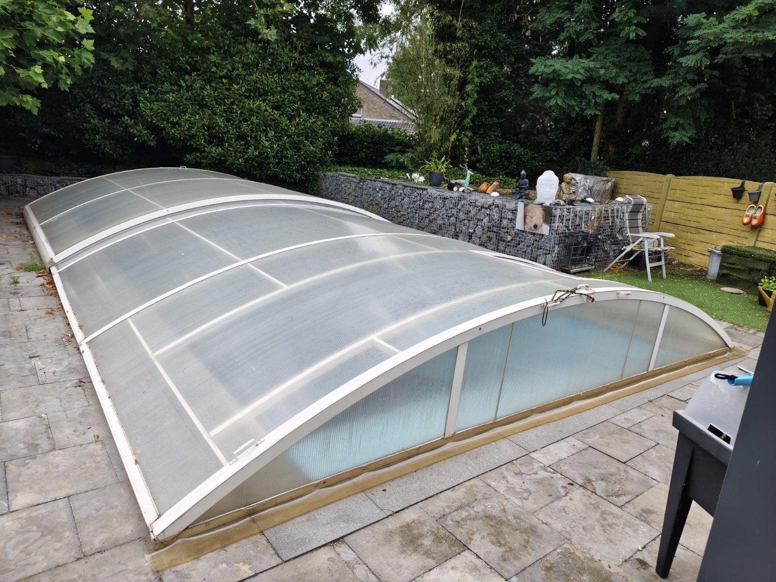 Grote zwembadoverkapping met schuifdeur 9 meter bij 5.10, Tuin en Terras, Zwembaden, Ophalen, Opzetzwembad, Minder dan 80 cm