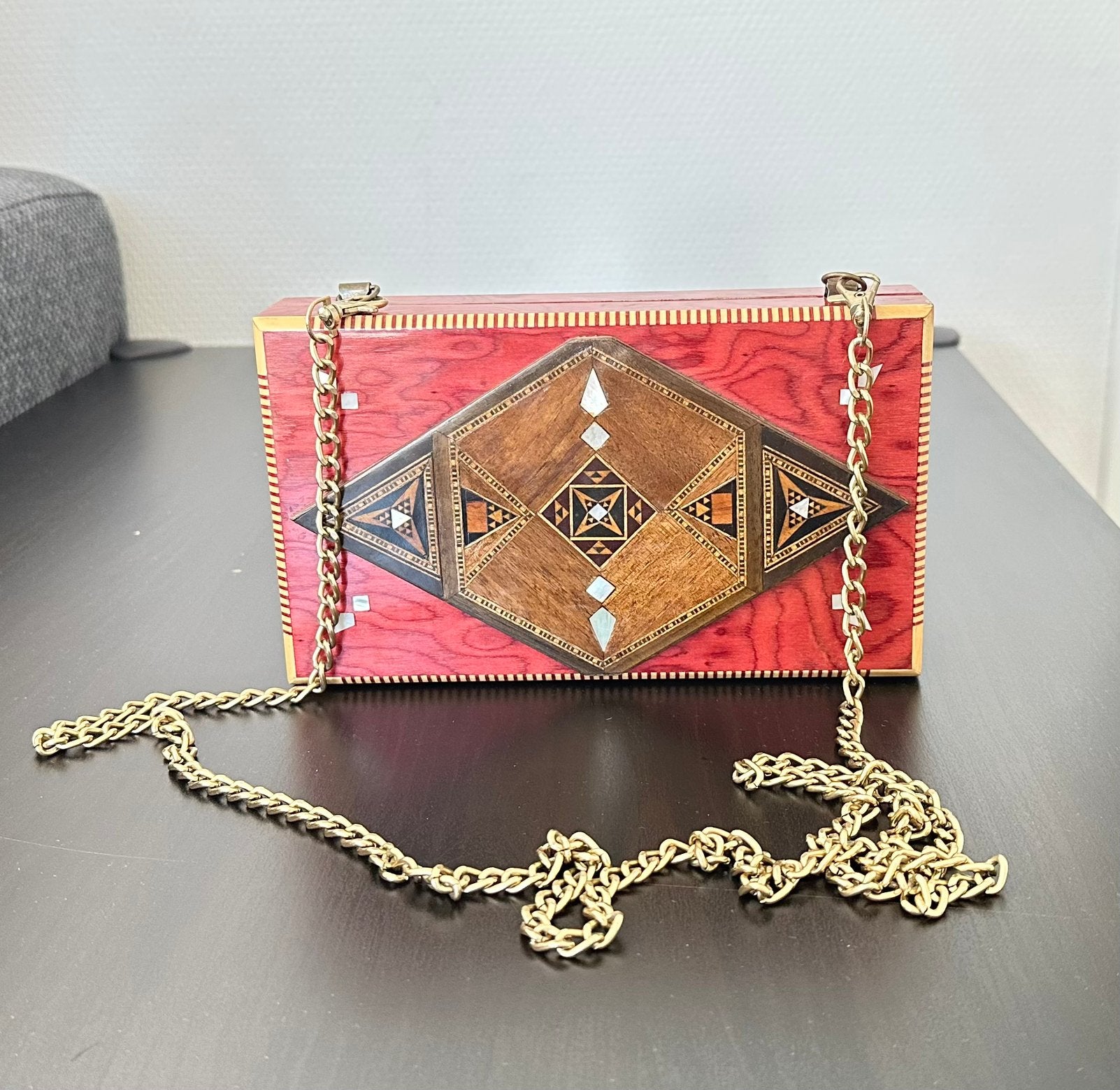 Handmade Rosewood &Mother of Pearl Clutch Elegant syrian Art, 10 cm of meer, Overige materialen, Nieuw, Ophalen of Verzenden