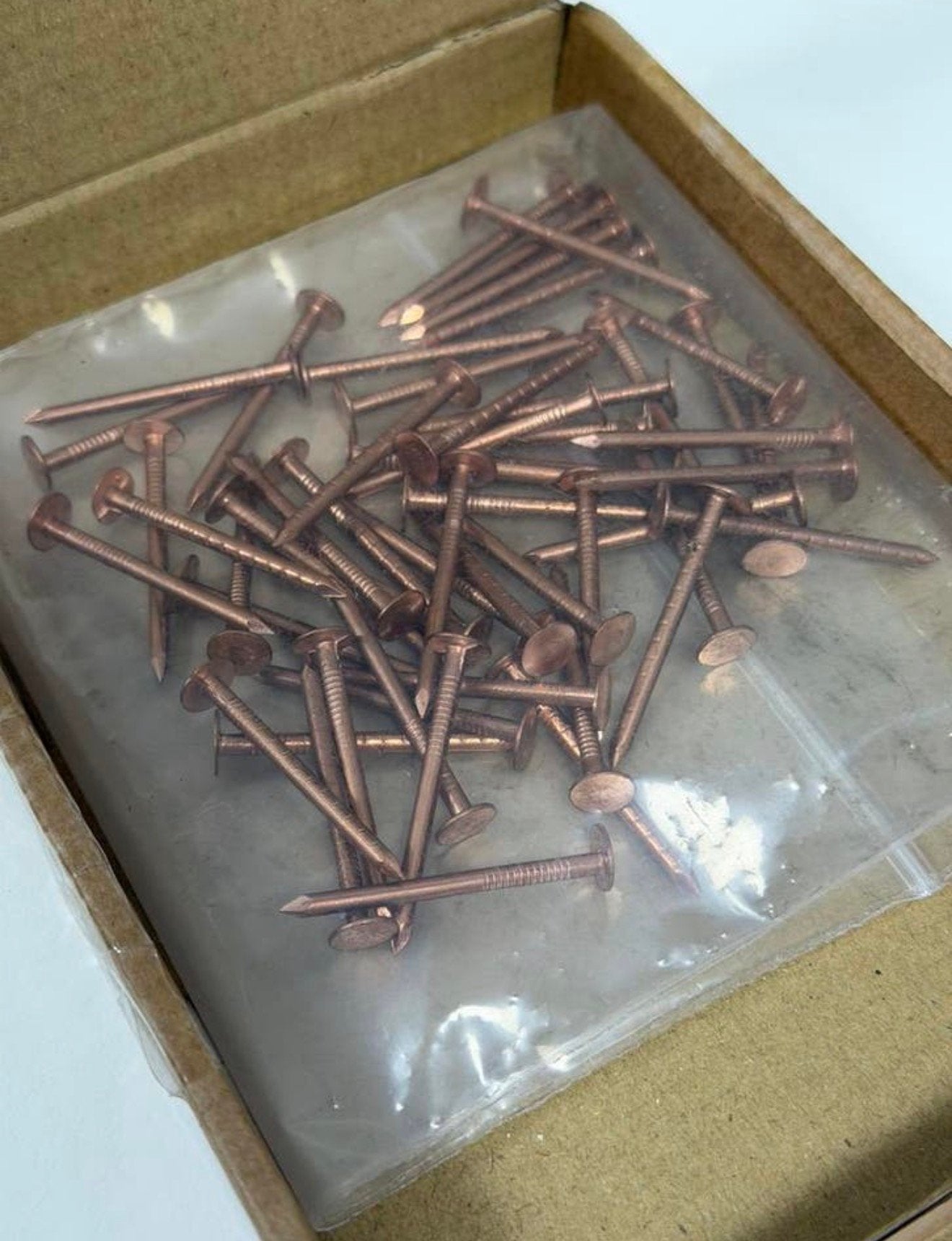 50X Set Koperen daknagels 40mm x 2.65mm 50 stuks leiennagels, Doe-het-zelf en Verbouw, Dakpannen en Dakbedekking, Nieuw, Ophalen of Verzenden