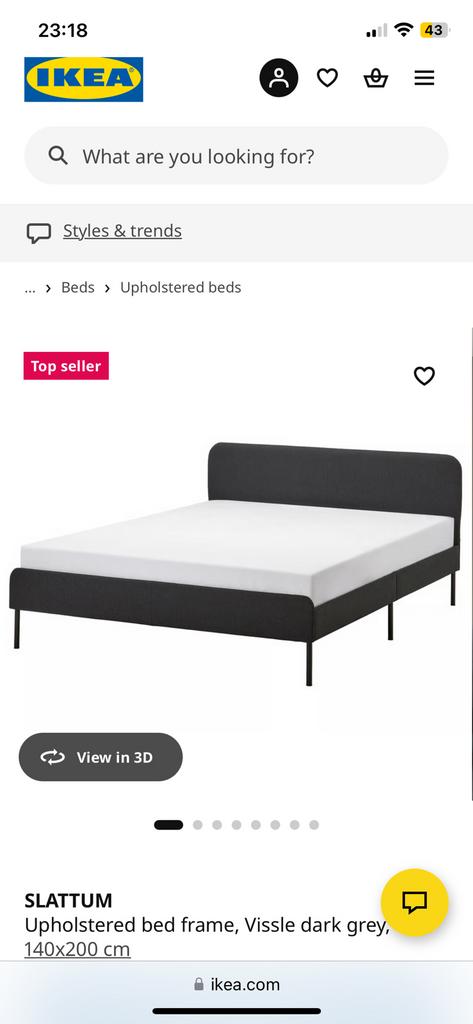 SLATTUM Bed (mattress included, if interested), Ophalen of Verzenden, Zo goed als nieuw, Eenpersoons, Hout