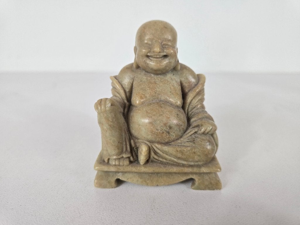 Prachtig beeld Boeddha, speksteen, China, 2e helft 20e eeuw, Ophalen of Verzenden