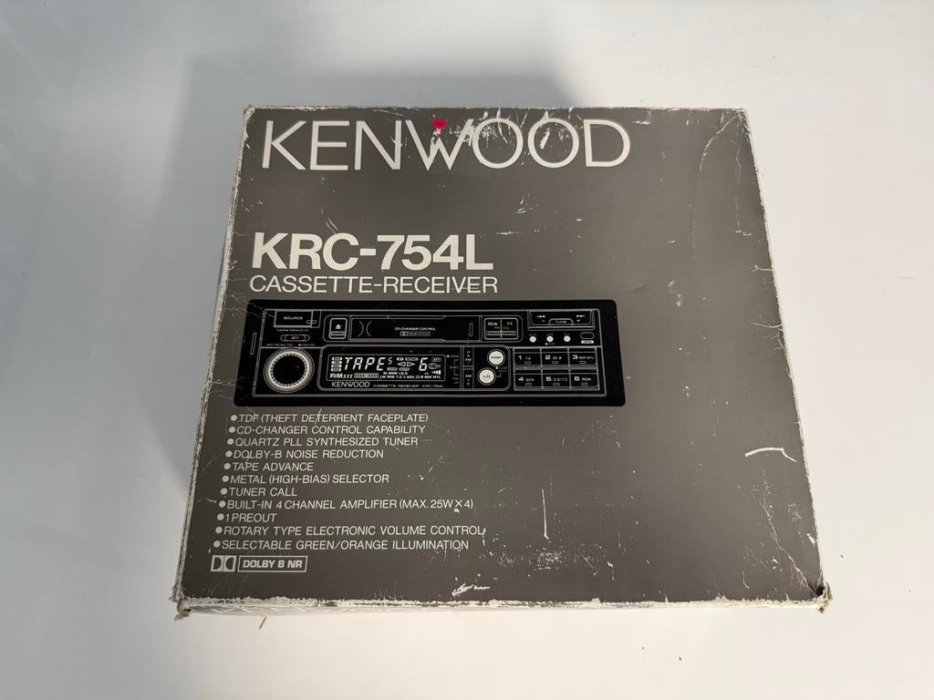 Kenwood KRC-754L Cassette-Receiver - Vintage Autoradio, Ophalen of Verzenden, Gebruikt