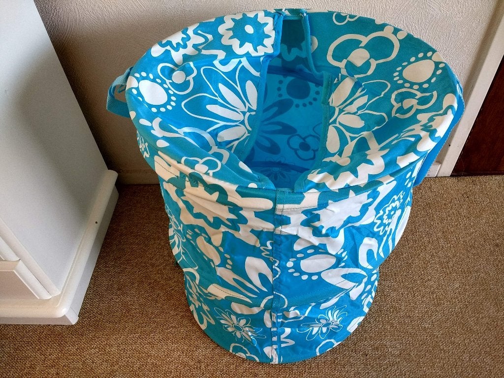 Nieuwe wasmand, opbergmand, blauw/wit turquoise,aqua, Ophalen of Verzenden, Nieuw, Blauw, Overige typen