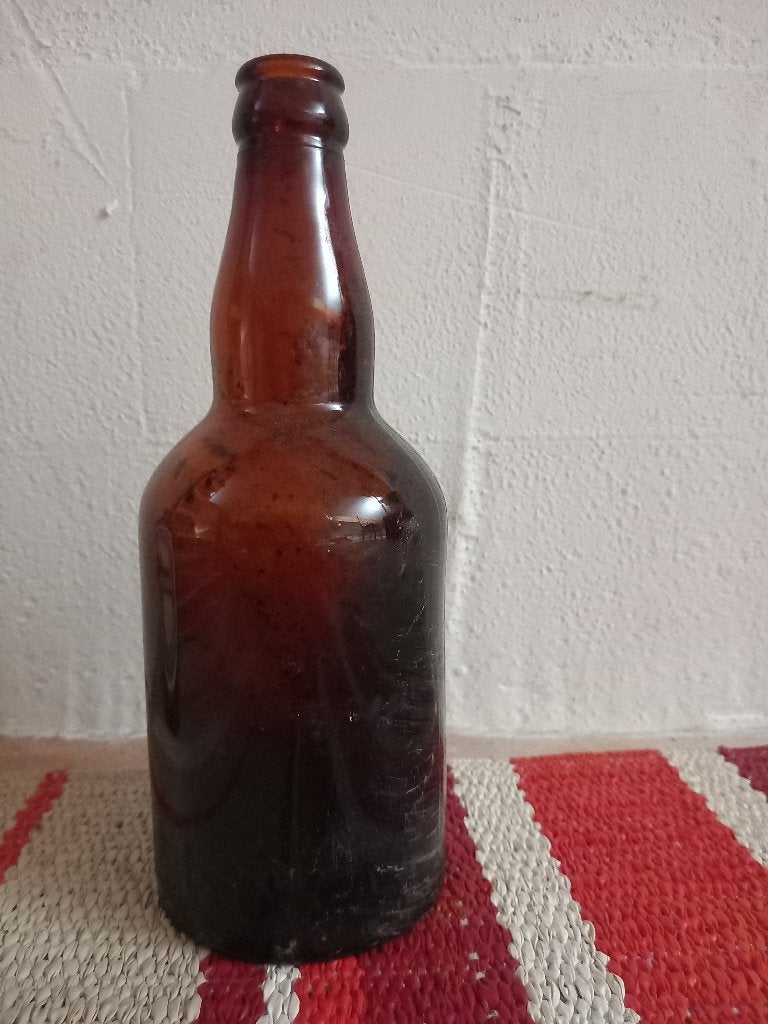 Bierfles Leerdams persglas zwartglasfabriek Leerdam, Ophalen of Verzenden