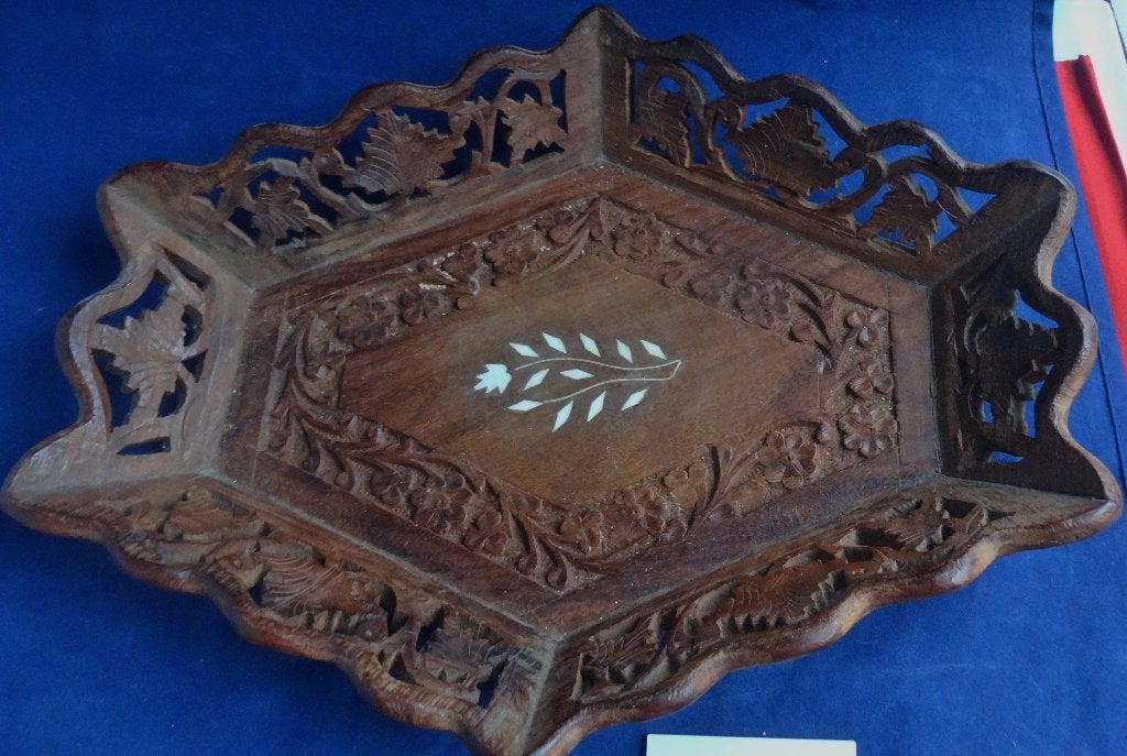 HOUTEN OPEN SCHAAL * India *, Overige onderwerpen, Houtsnijwerk, Verzenden, Handgemaakt