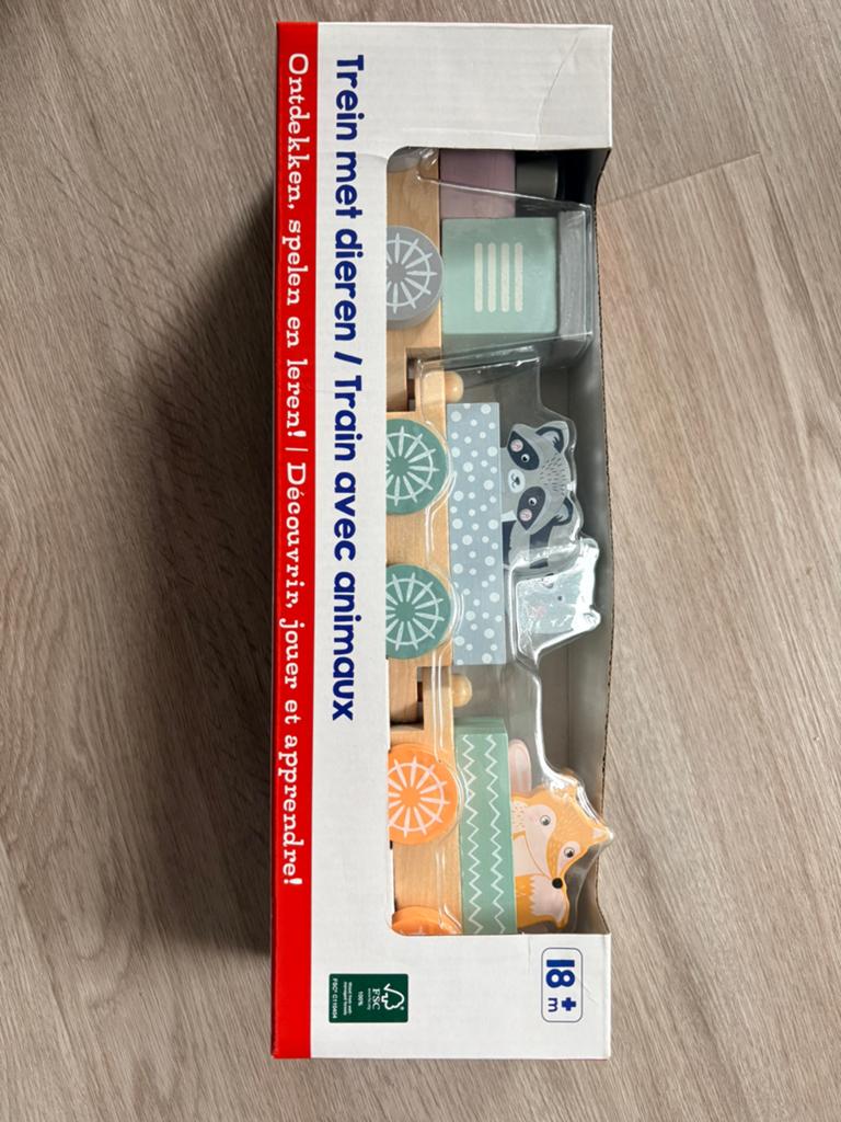 Houten trein nieuw in doos, Ophalen, Nieuw, Duw- of Trekspeelgoed