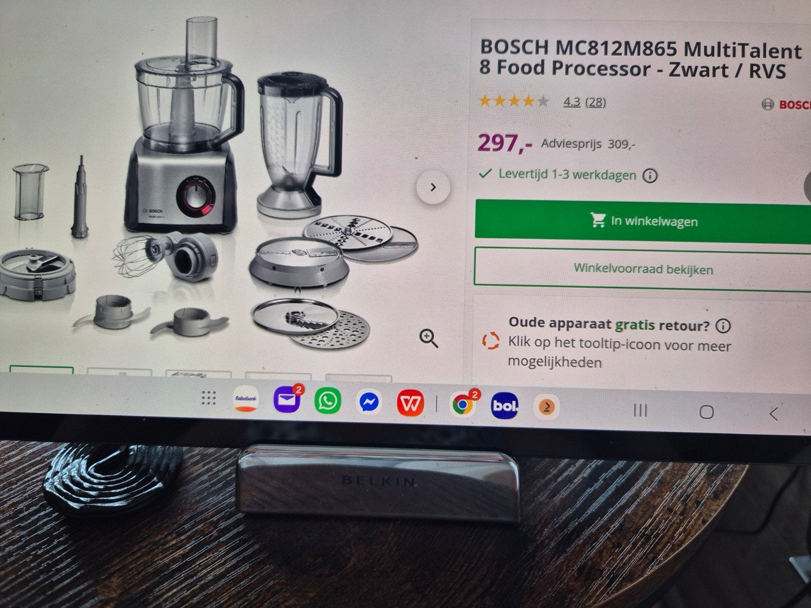 Bosch multitalent 8 in nieuwstaat, Ophalen, Zo goed als nieuw, Blender