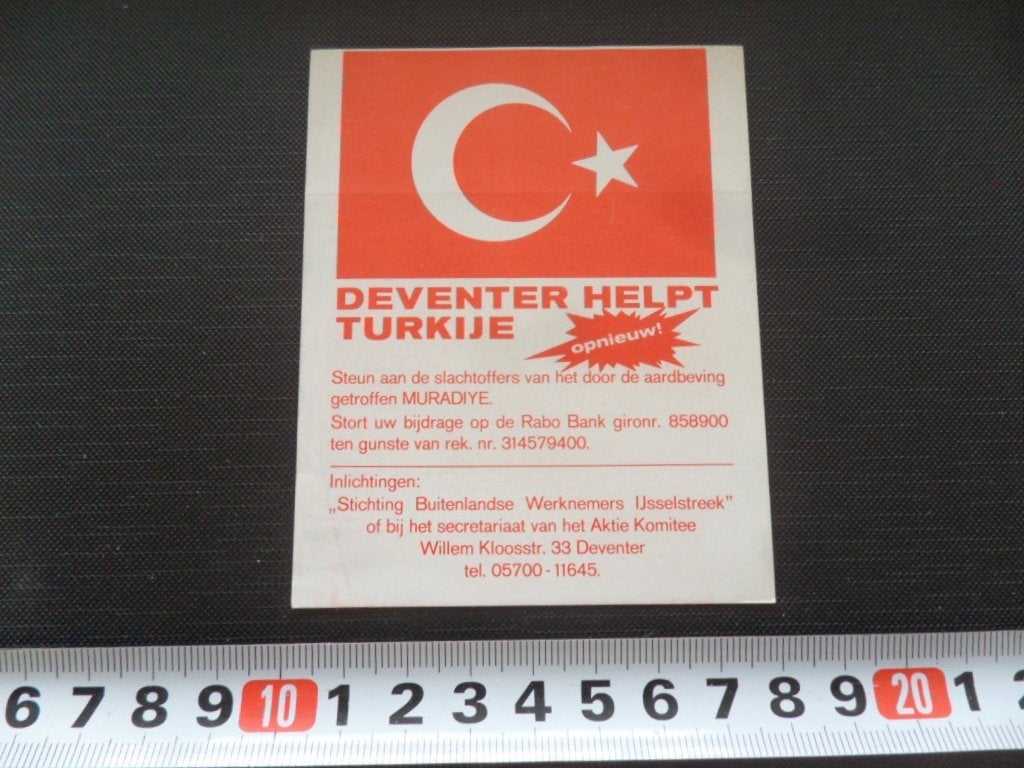 sticker Deventer helpt Turkije  *, Ophalen, Zo goed als nieuw