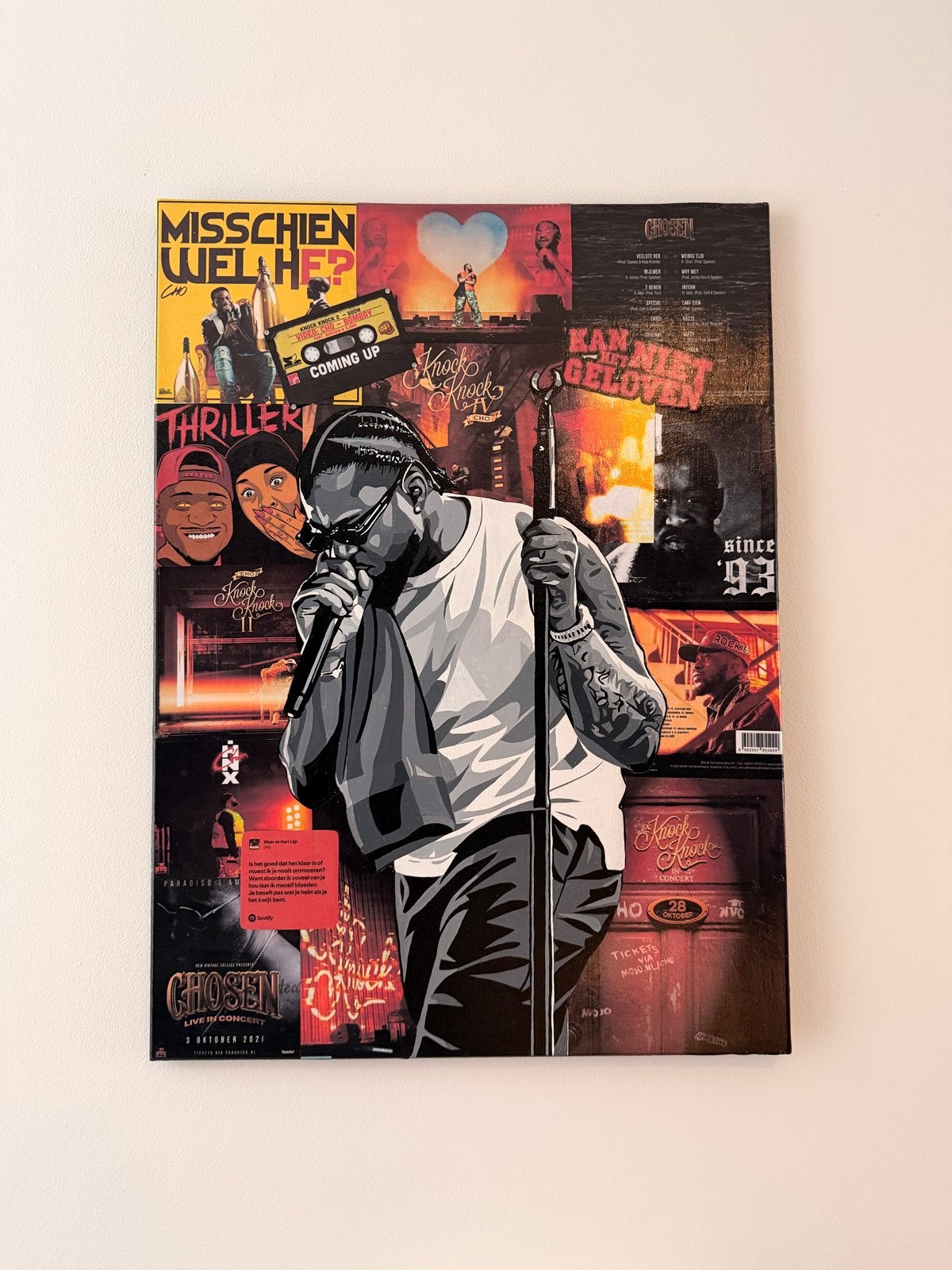 Cho schilderij wanddecoratie 55x75cm, 50 – 75, Ophalen of Verzenden, Zo goed als nieuw, Schilderij