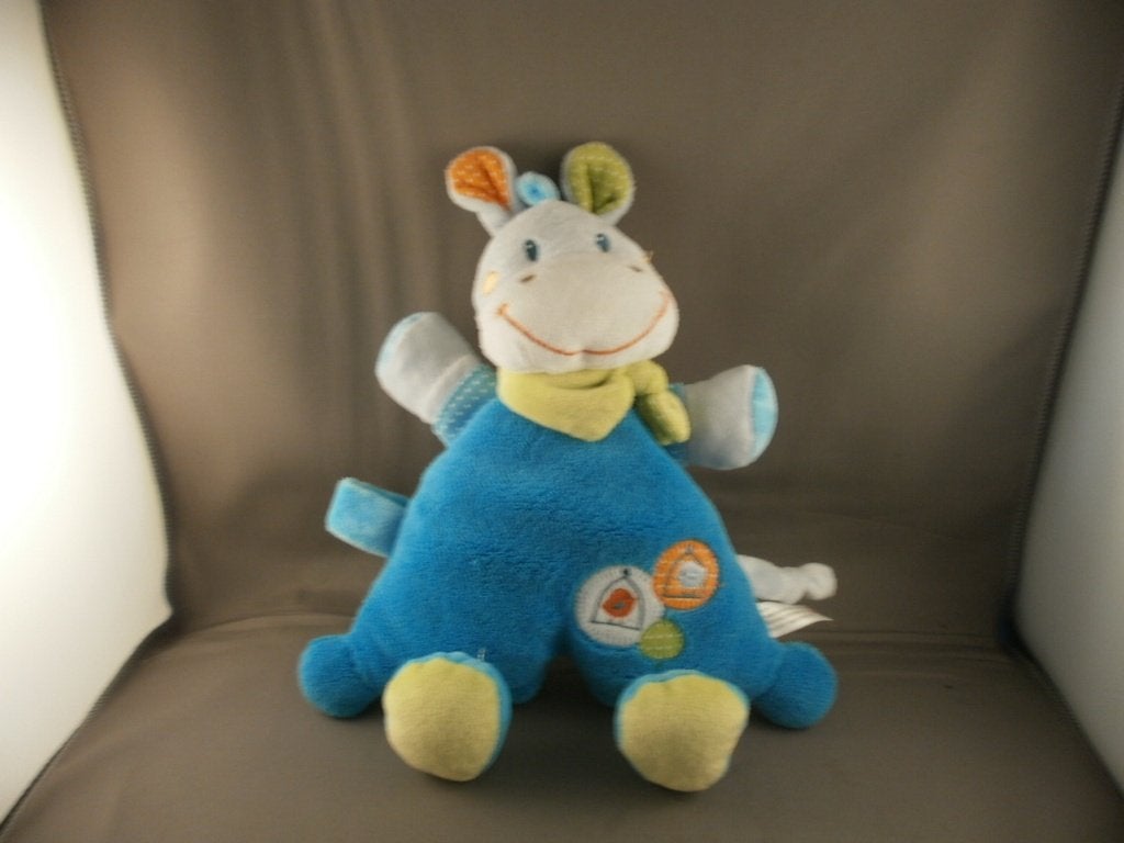 nicotoy Simba koe giraf met speen lus gekleurd velours en, Overige karakters, Nieuw, Ophalen of Verzenden, Wasbaar