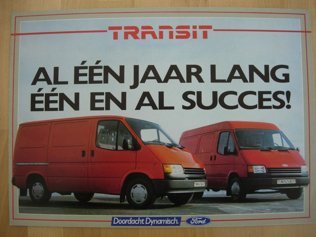 Ford Transit Brochure 1986, Ford, Ophalen of Verzenden, Zo goed als nieuw, Ford