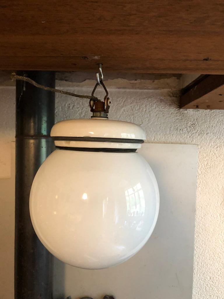 Hanglamp,Bauhaus,1910-30,Plafondlamp, vintage, Ophalen of Verzenden, Gebruikt, Glas, Bauhaus,1910-30
