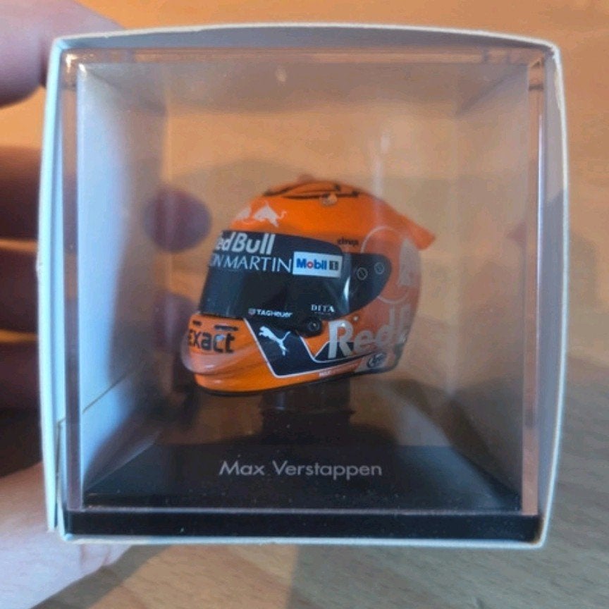 max verstappen 1:8 helm spa 2018, Verzamelen, Ophalen of Verzenden, Zo goed als nieuw, Formule 1
