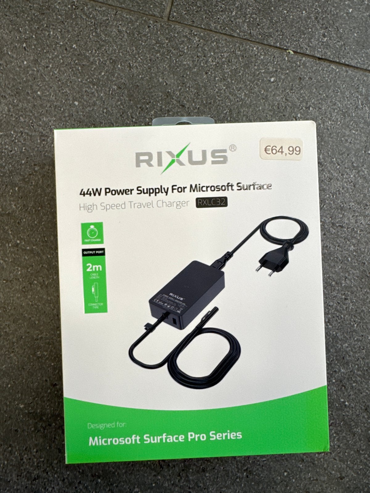 Rixus 44W Oplader voor Microsoft Surface Pro Series, Ophalen of Verzenden, Nieuw