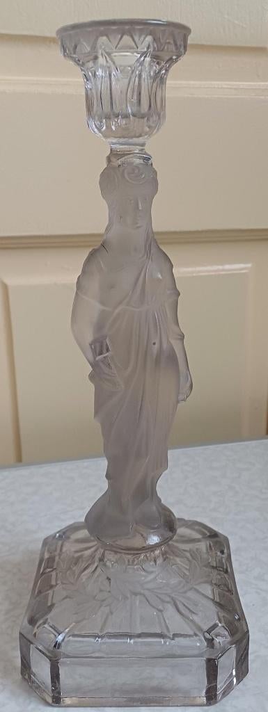 Glazen kaarsen kandelaar maria, Antiek en Kunst, Ophalen of Verzenden, Glas
