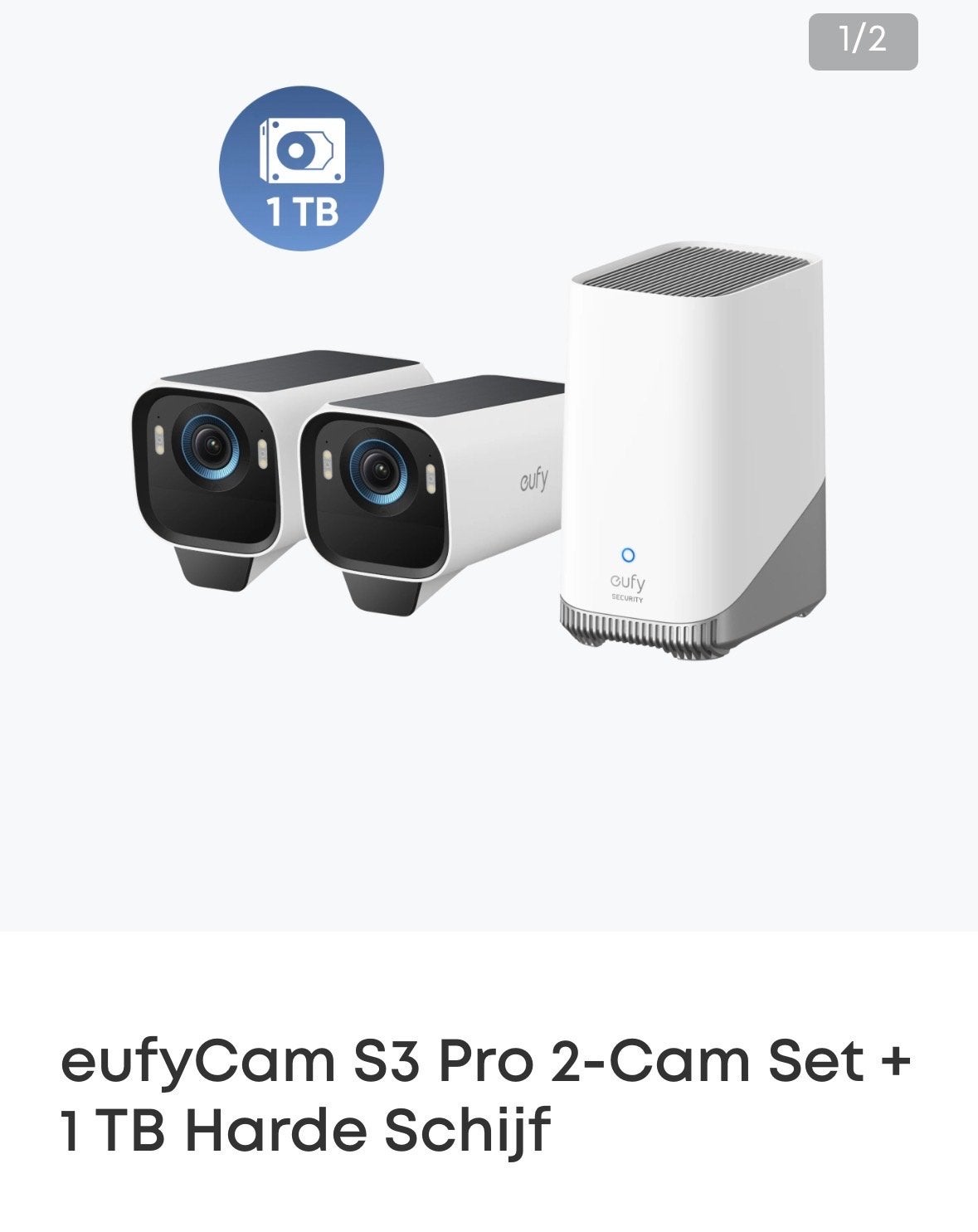 EufyCam S3 Pro 2-Camera's Set + Homebase 3 met 1TB HDD, Ophalen of Verzenden, Nieuw, Buitencamera