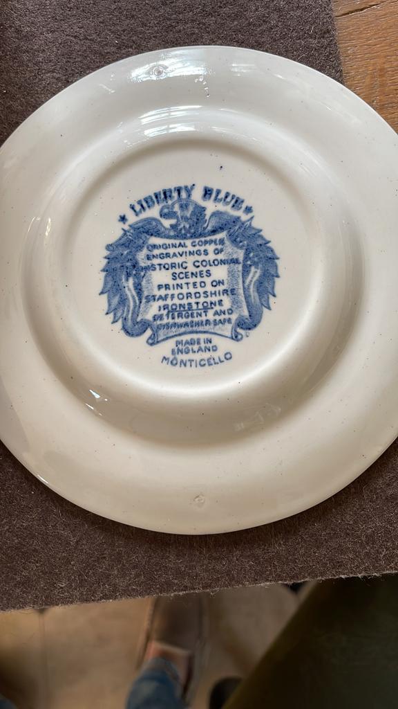 Liberty blue 4 gebaksbordjes en 2 grotere borden, Ophalen of Verzenden