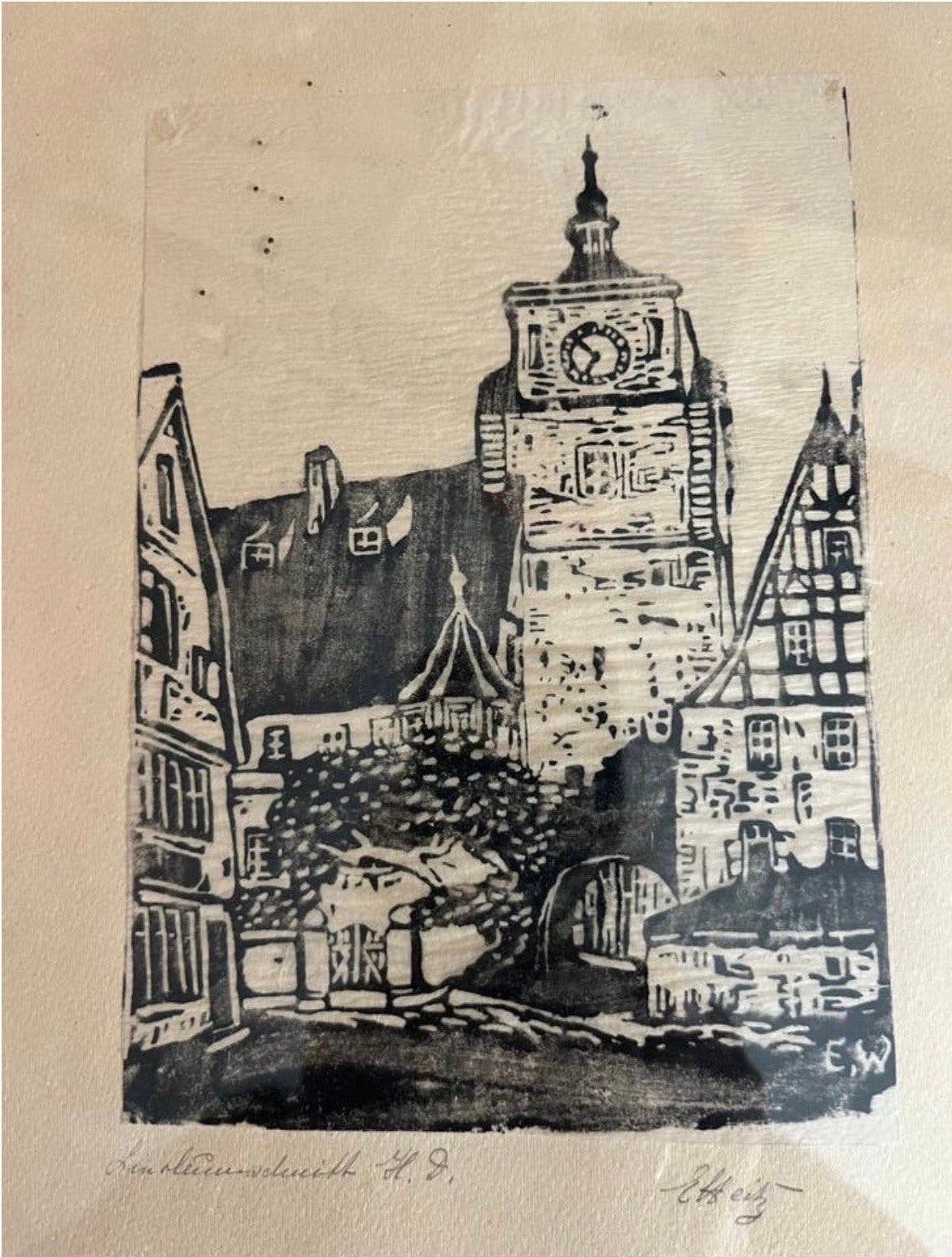 Antieke Etsen / Gravures. Ingelijst Gesigneerd of Schilderij, Ophalen of Verzenden