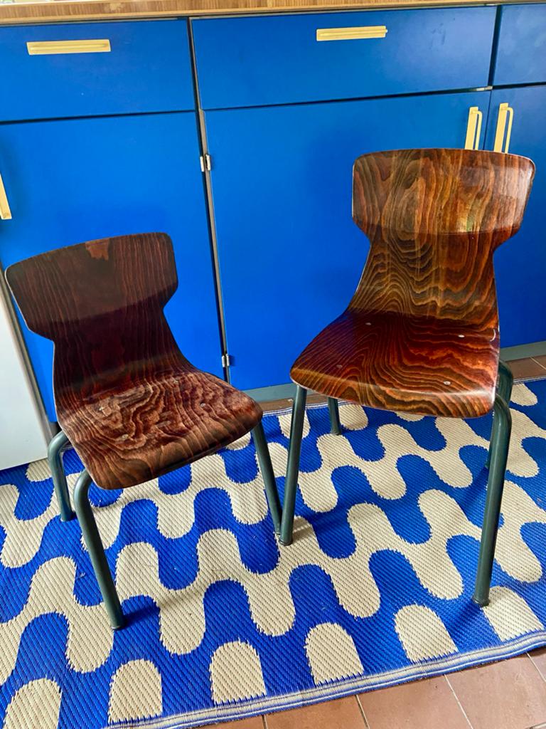 Twee vintage houten kinderstoelen Obo Eromes Wijchen, Ophalen of Verzenden, Gebruikt, Overige typen
