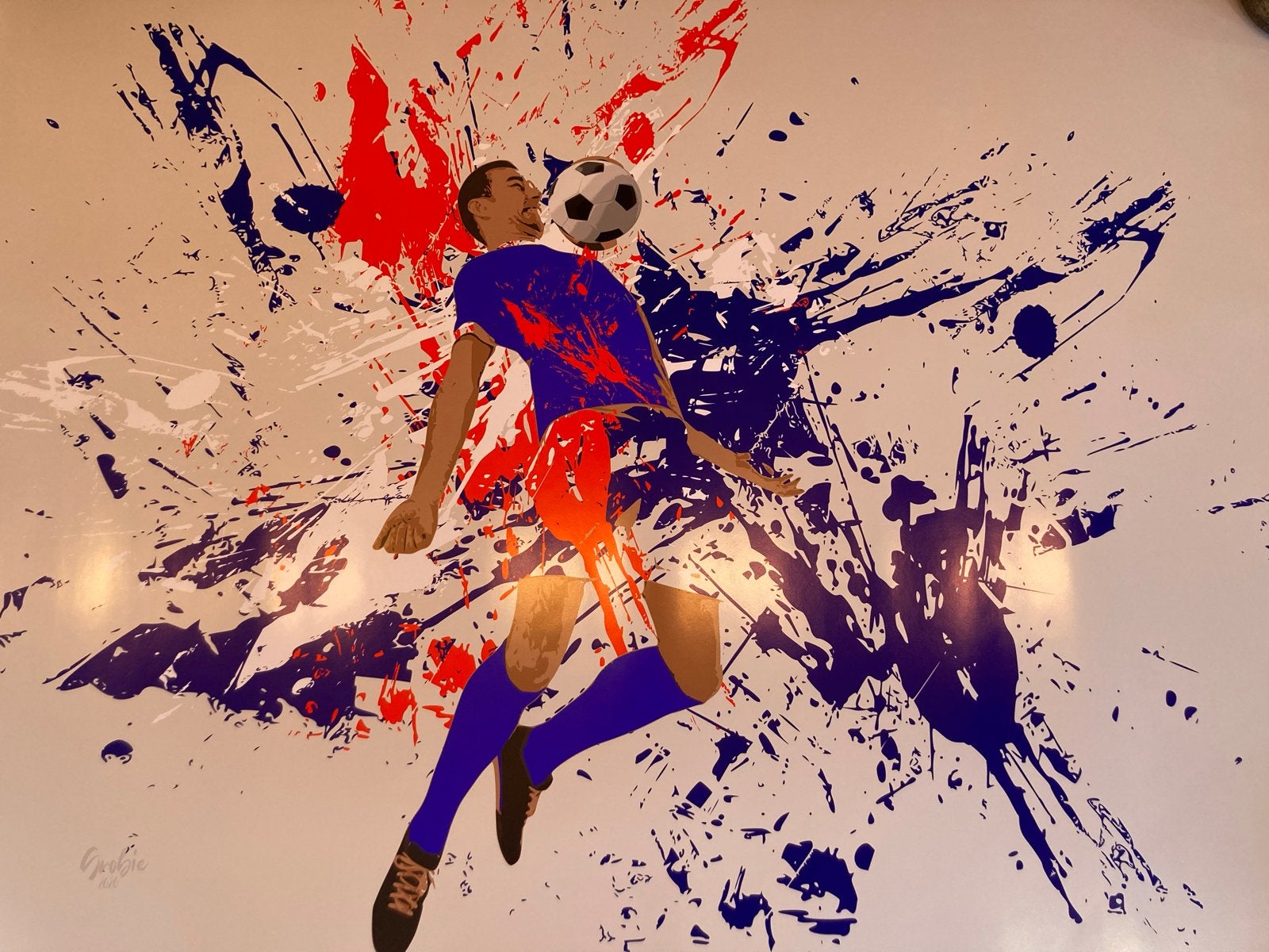 Voetballer Grobie Fotoprint - 130x120 cm, Ophalen, Figuren, Papier/karton, Print