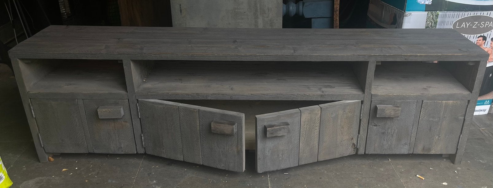 Stoer sober TV meubel van steigerhout, Huis en Inrichting, Ophalen, Zo goed als nieuw, 25 tot 50 cm, Minder dan 100 cm