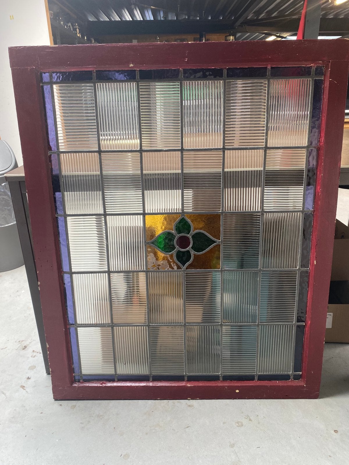 Raam Kozijn glas in lood, Ophalen, Gebruikt, Gevelraam of Ruit, Glas in lood