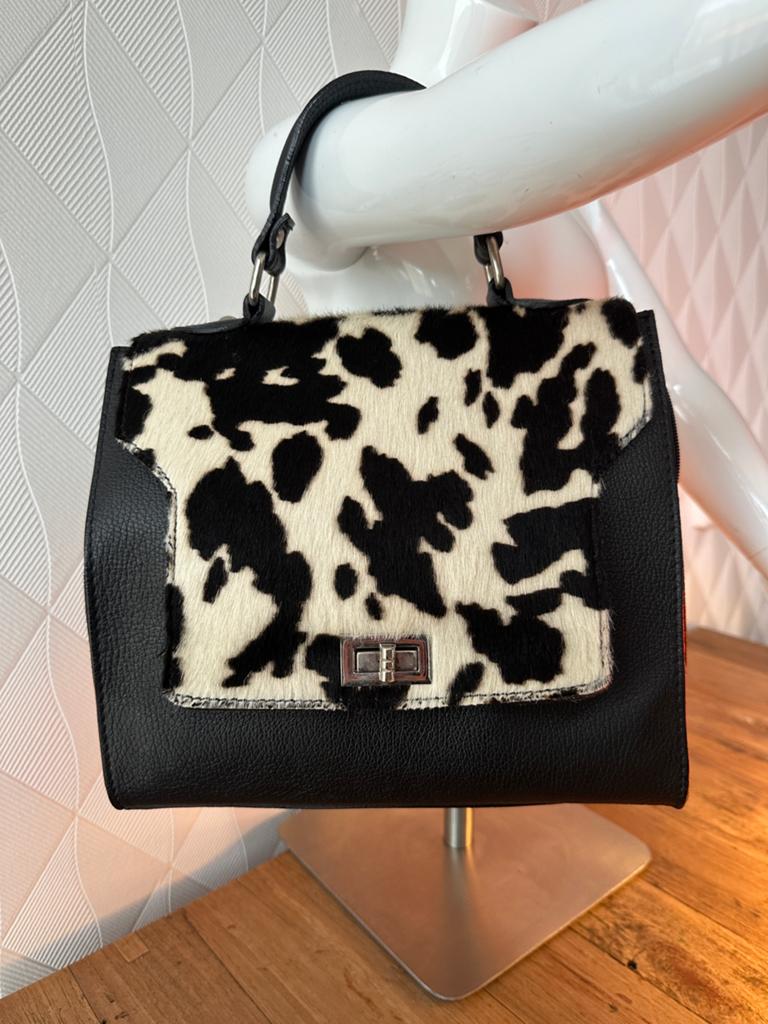 Trendy Koeien tas, leer & huid,, Sieraden, Tassen en Uiterlijk, Tassen | Damestassen, Ophalen of Verzenden, Zo goed als nieuw