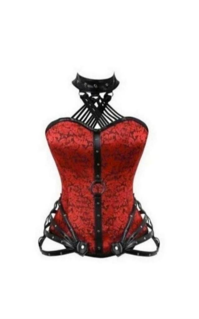 Mooie leren corset met halter, 6XL, Verzenden, Body of Korset
