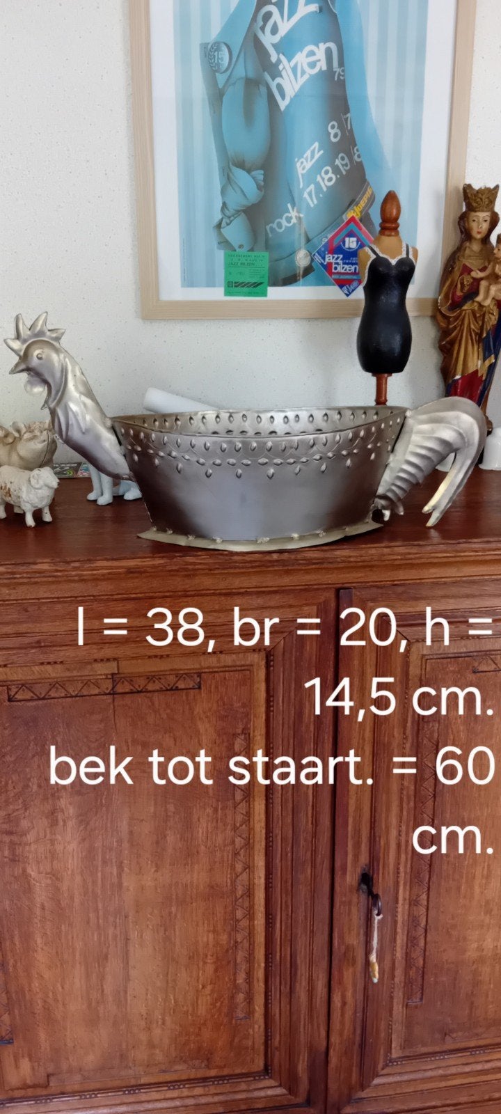brocante metalen fruitschaal, Antiek en Kunst, Ophalen of Verzenden
