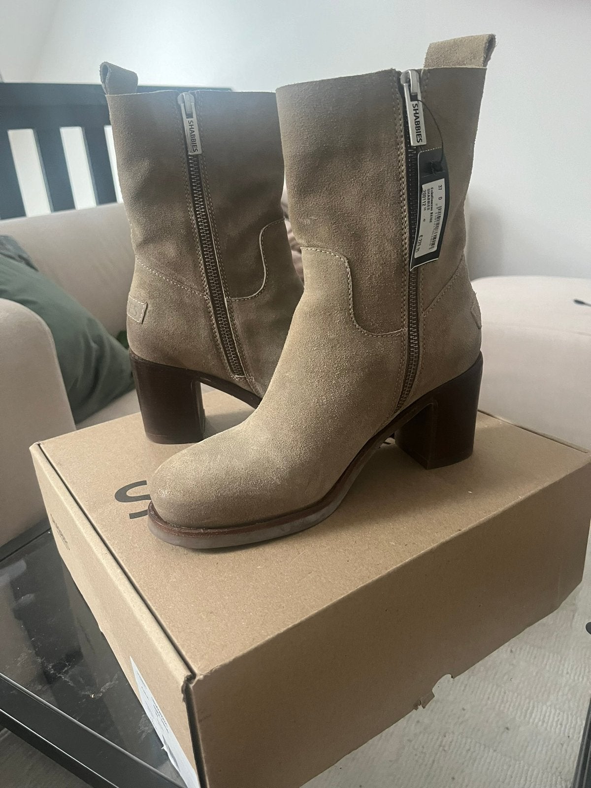 SHABBIES Amsterdam enkel laarsjes taupe, Overige kleuren, Lage of Enkellaarzen, Nieuw, Ophalen of Verzenden