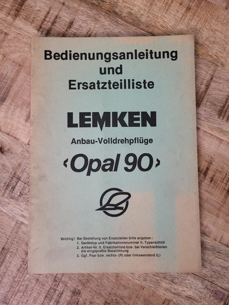 orgineel Lemken Opal 90 bedienungsanleitung, Ophalen of Verzenden
