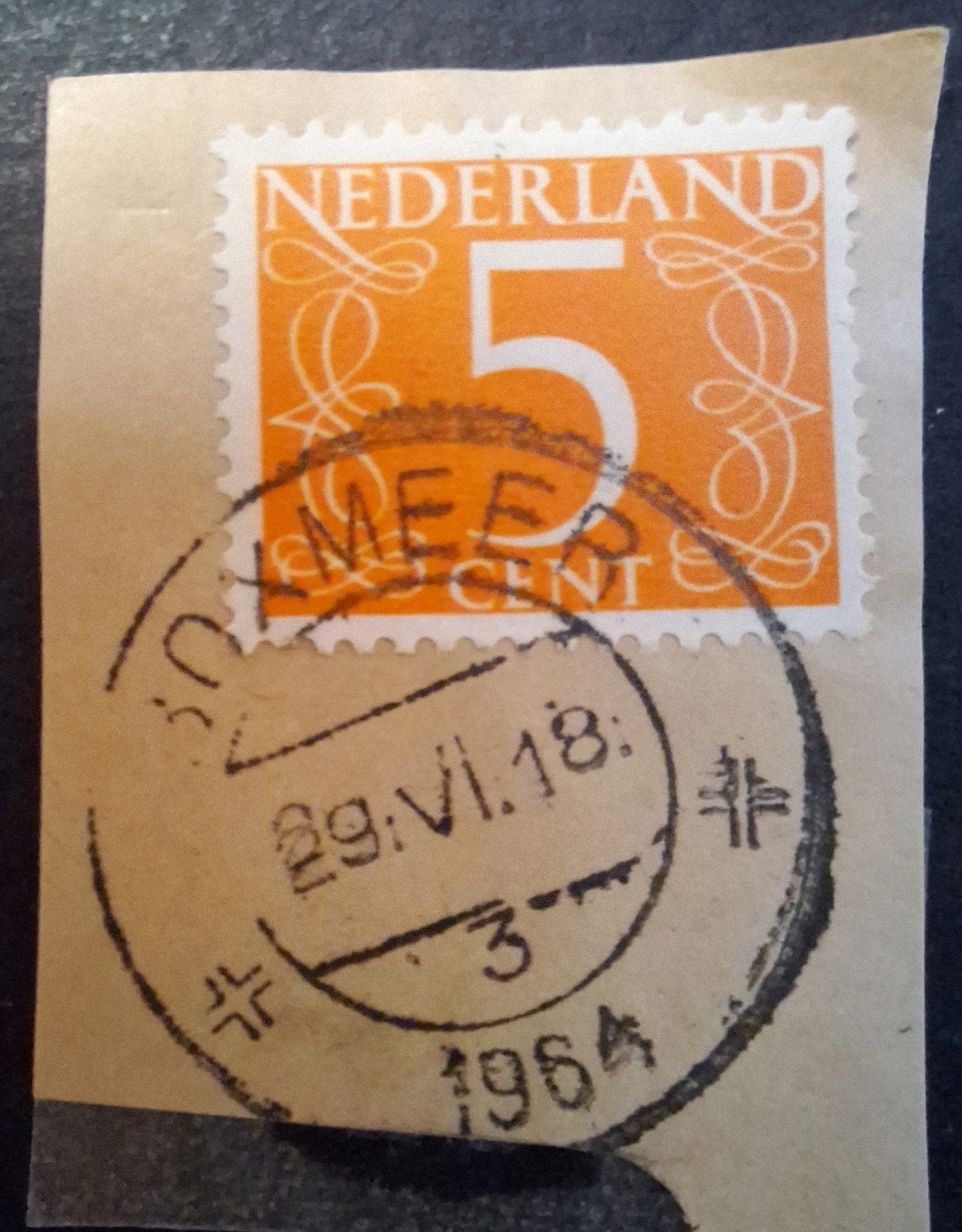 BOXMEER 3 op briefstukje, Ophalen of Verzenden, Na 1940, Gestempeld