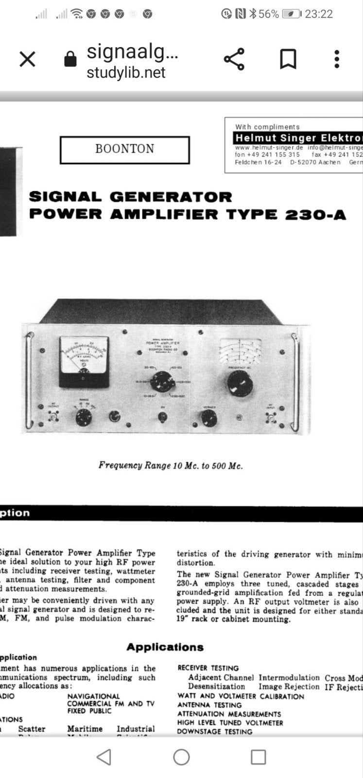 Boonton Signal Generator Power Amplifier Type 230-A, Ophalen, Gebruikt
