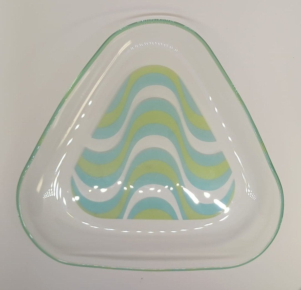 Glazen driehoek psychedelisch schaaltje IKEA "Hallå jaren 90, Schaal, Rond, Ophalen of Verzenden, Glas