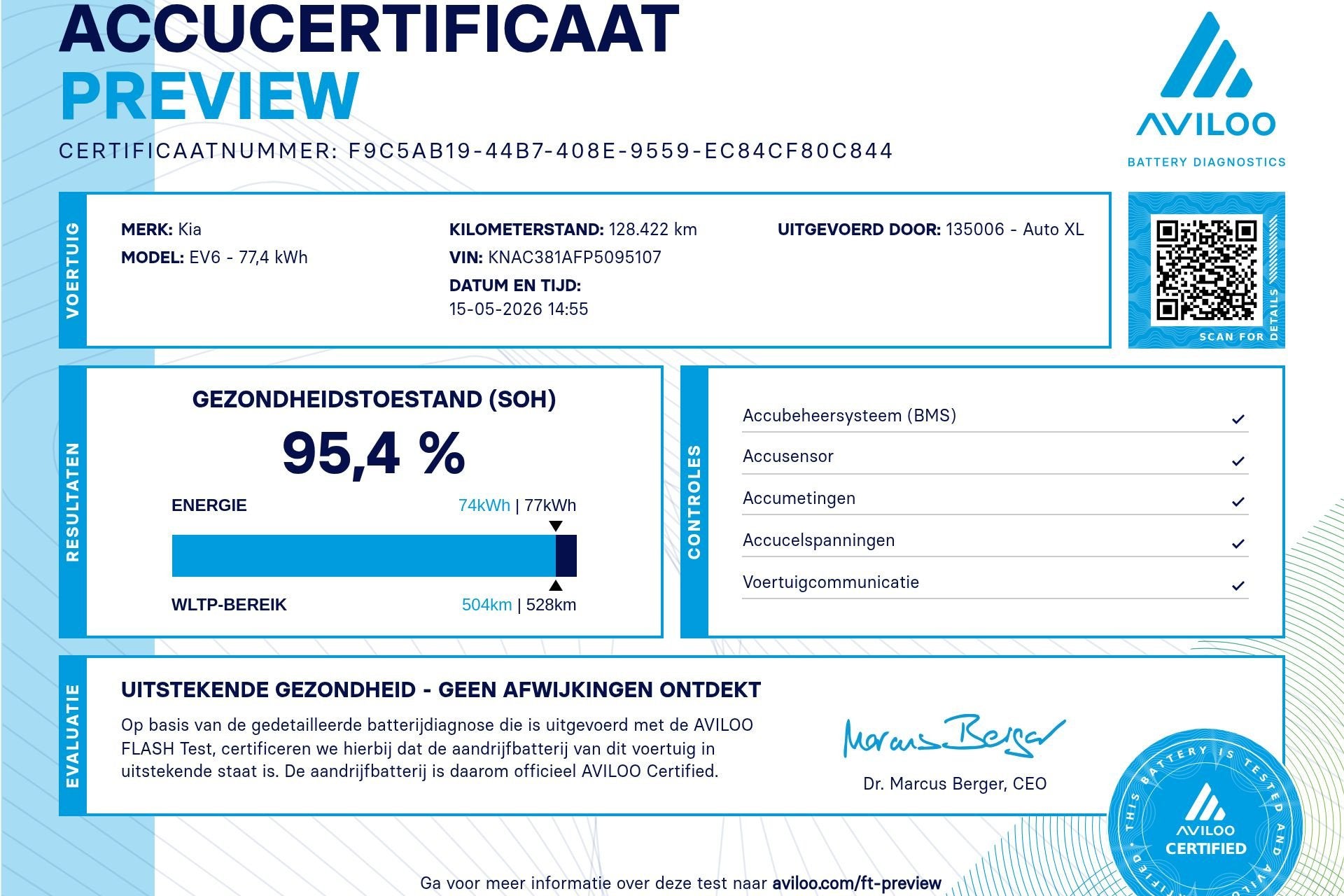 Kia Ev6 Plus 77.4 kWh (95%SOH) Warmtepomp Meridian Leder Ada, Auto's, Automaat, Achterwielaandrijving, Gebruikt, Zwart