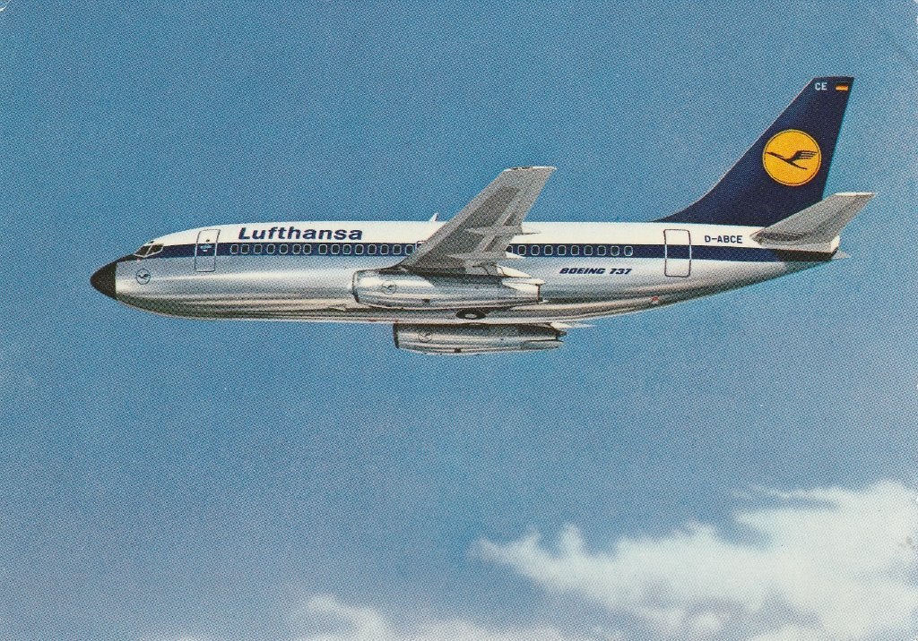 Lufthansa 737, Verzamelen, Luchtvaart en Vliegtuigspotten, Ophalen of Verzenden, Nieuw, Kaart, Foto of Prent