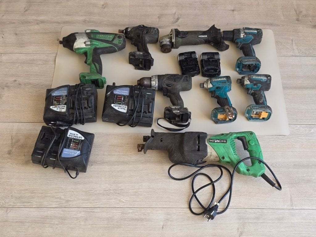 Partij Elektrisch Gereedschap(Makita & Hitachi)Opknappers, Ophalen of Verzenden, Gebruikt, Boormachine