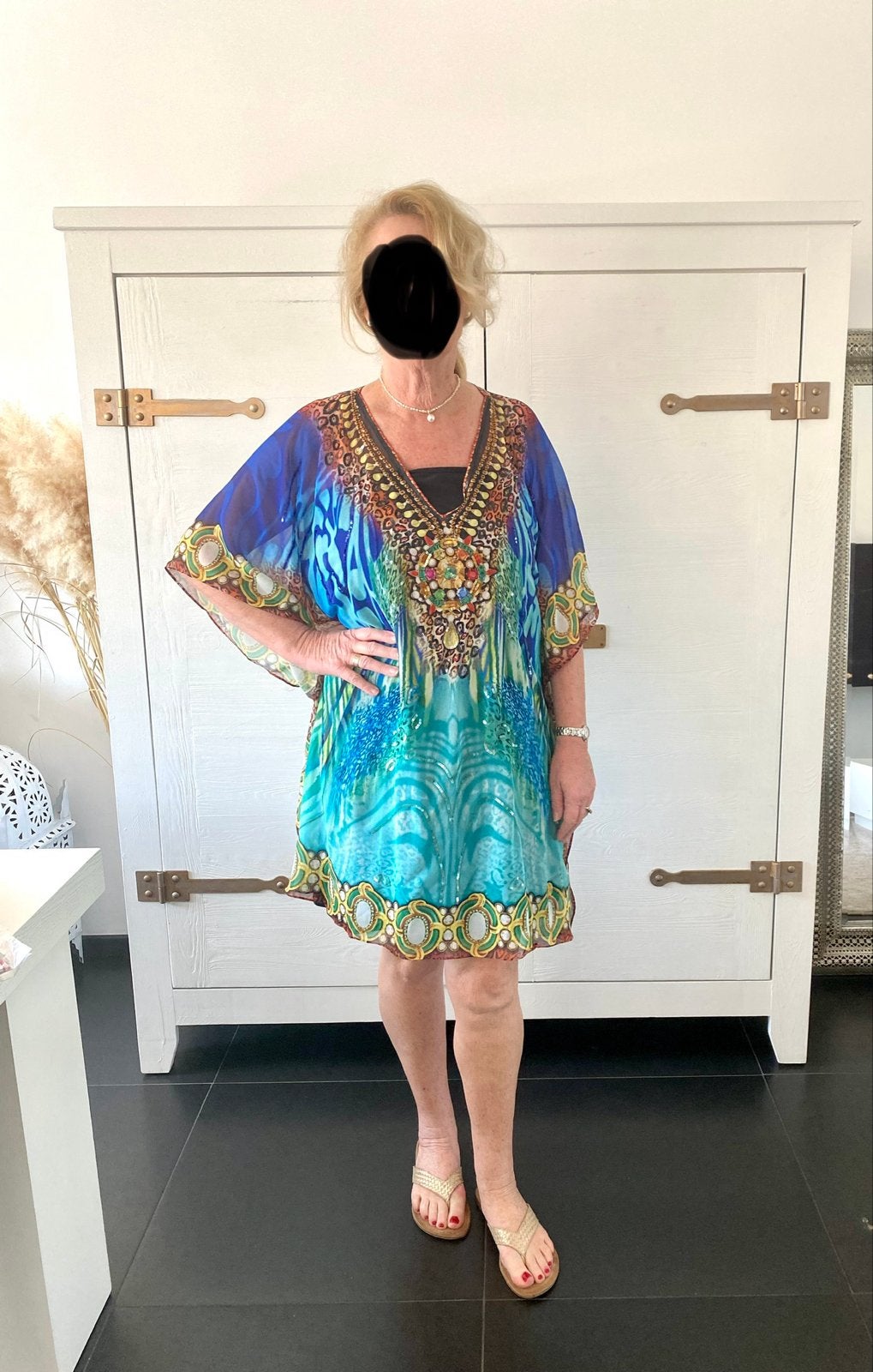 Nieuwe Ibiza Boho Beach Jurk/Cover-up One Size (36-46), Blauw, Maat 46/48 (XL) of groter, Nieuw, Ophalen of Verzenden