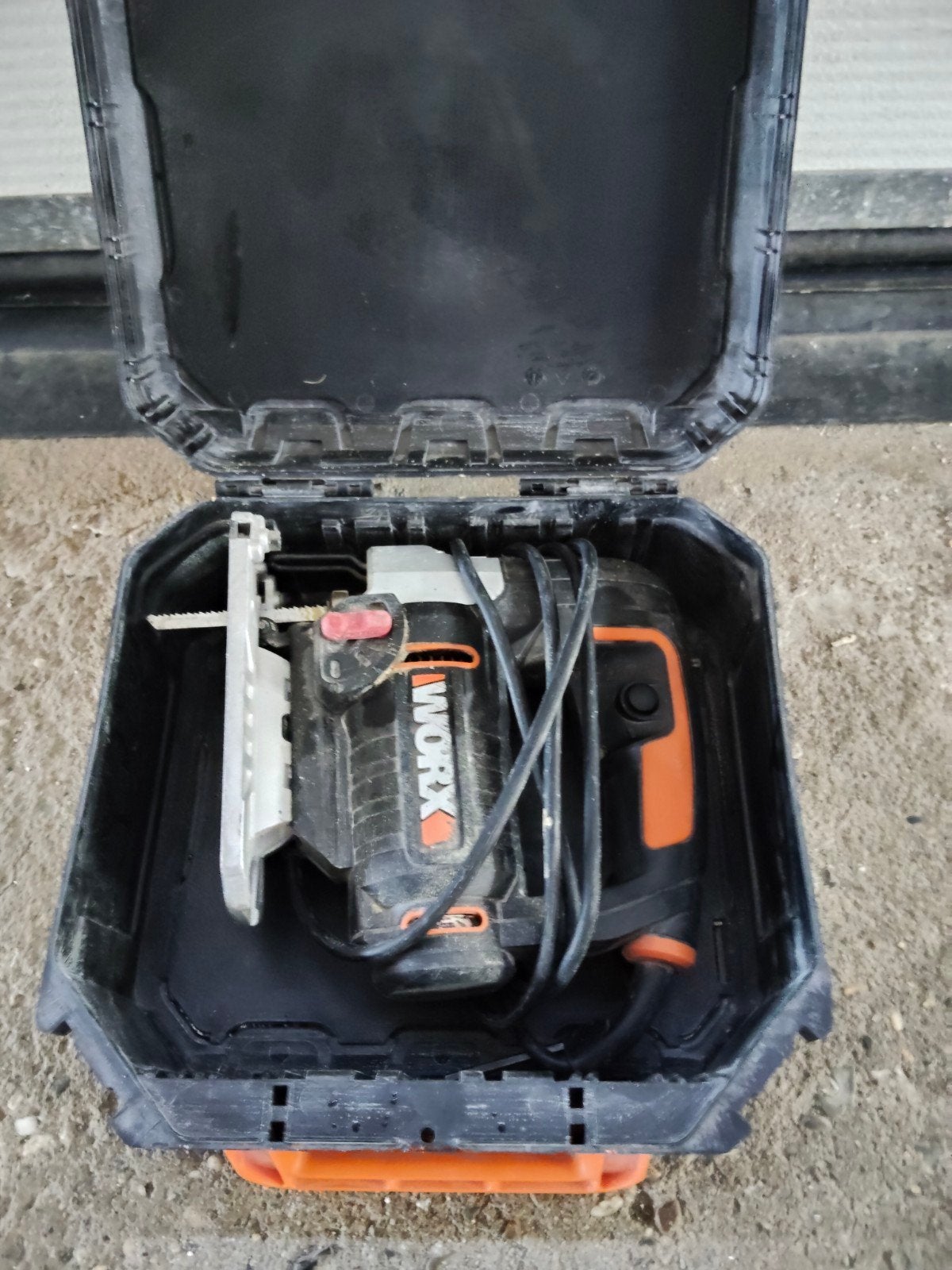 Worx WX478 Decoupeerzaag 650W - Inclusief Koffer, Gebruikt, ., Worx, 600 tot 1200 watt