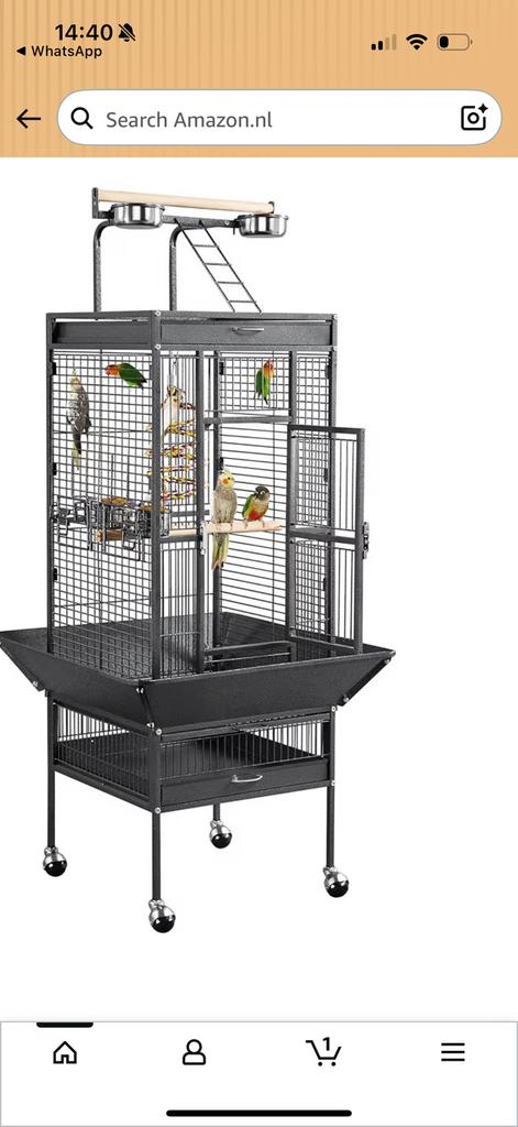 Vogelkooi groot, Ophalen of Verzenden, Zo goed als nieuw, Metaal, Vogelkooi
