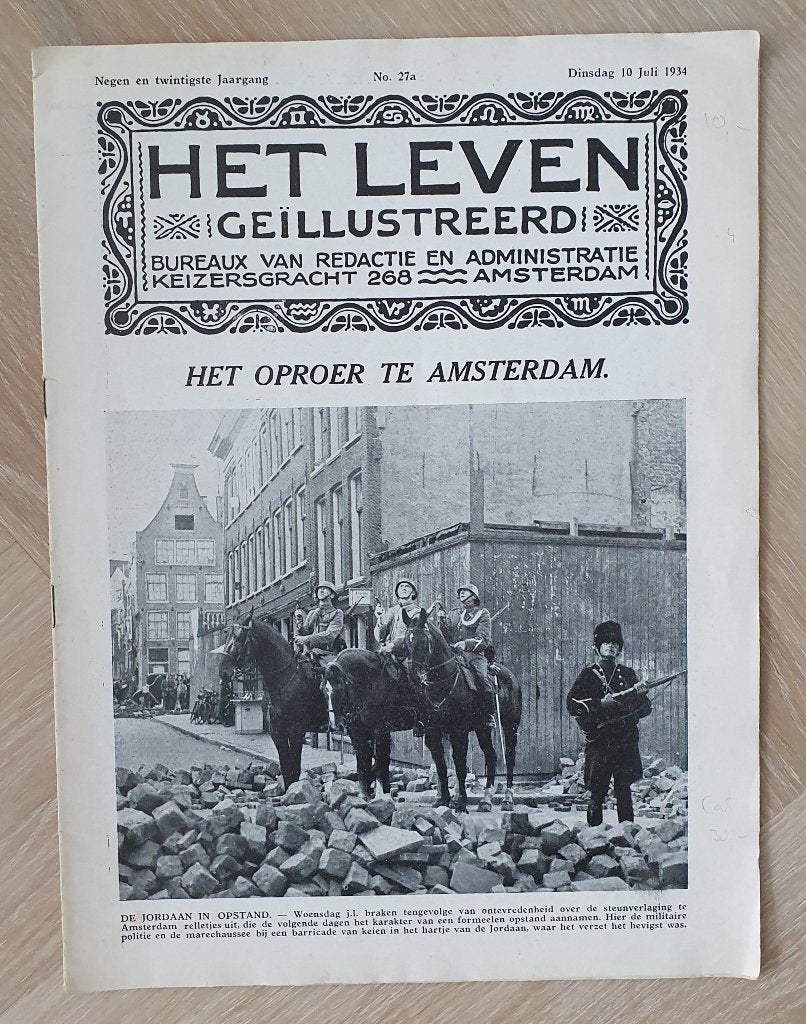 Set historische documenten: Jordaanoproer & Geboorte Beatrix, Ophalen of Verzenden, 1920 tot 1940, Nederland, Tijdschrift