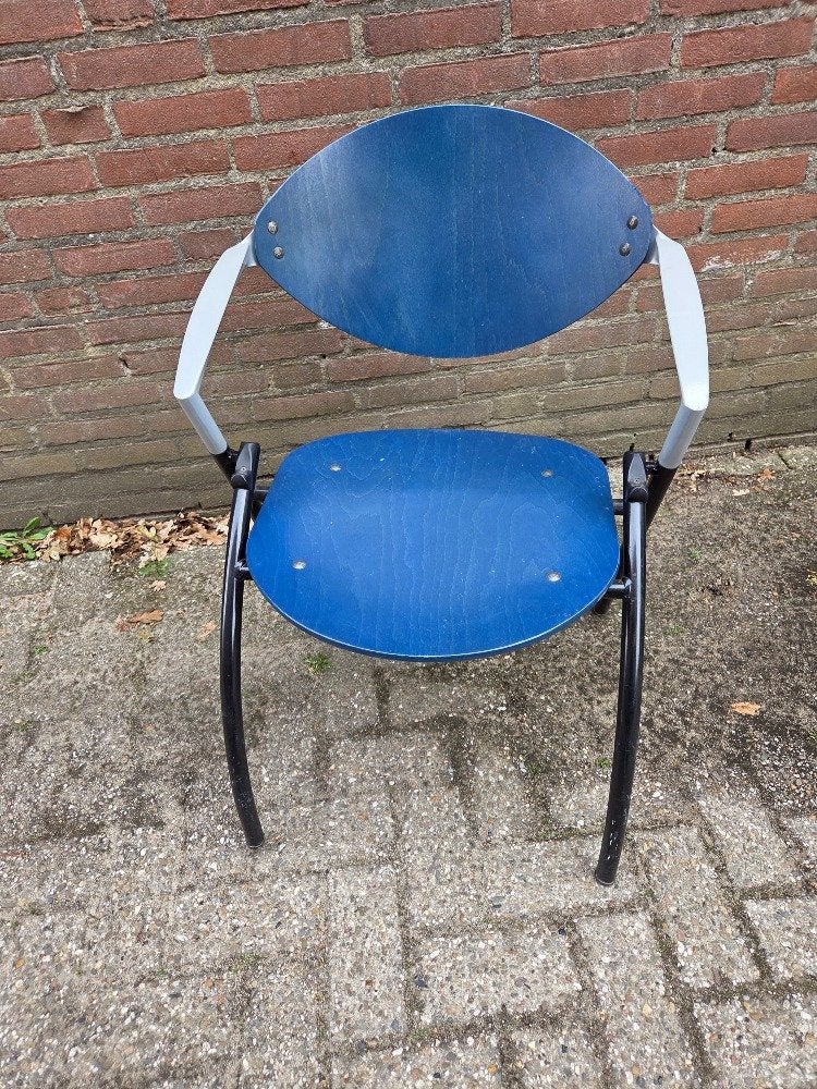 vergaderstoel vepa alpine vintage blauw, Ophalen of Verzenden