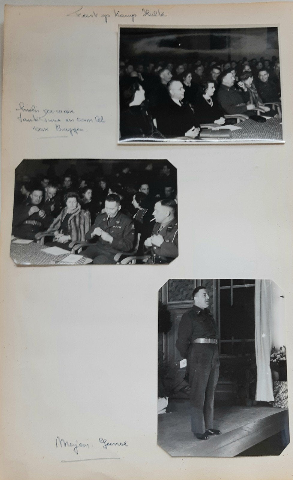 Foto's Feest in Kamp Hulté WWII voor OVW -ers, Ophalen of Verzenden, Nederland, Embleem of Badge