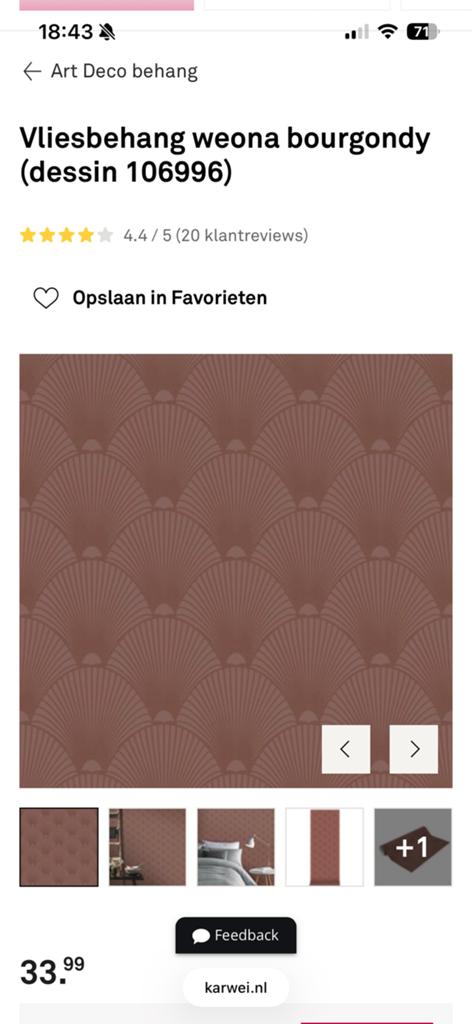 Vliesbehang weona bourgondy, Huis en Inrichting, Stoffering | Behang, Ophalen, Minder dan 10 m²