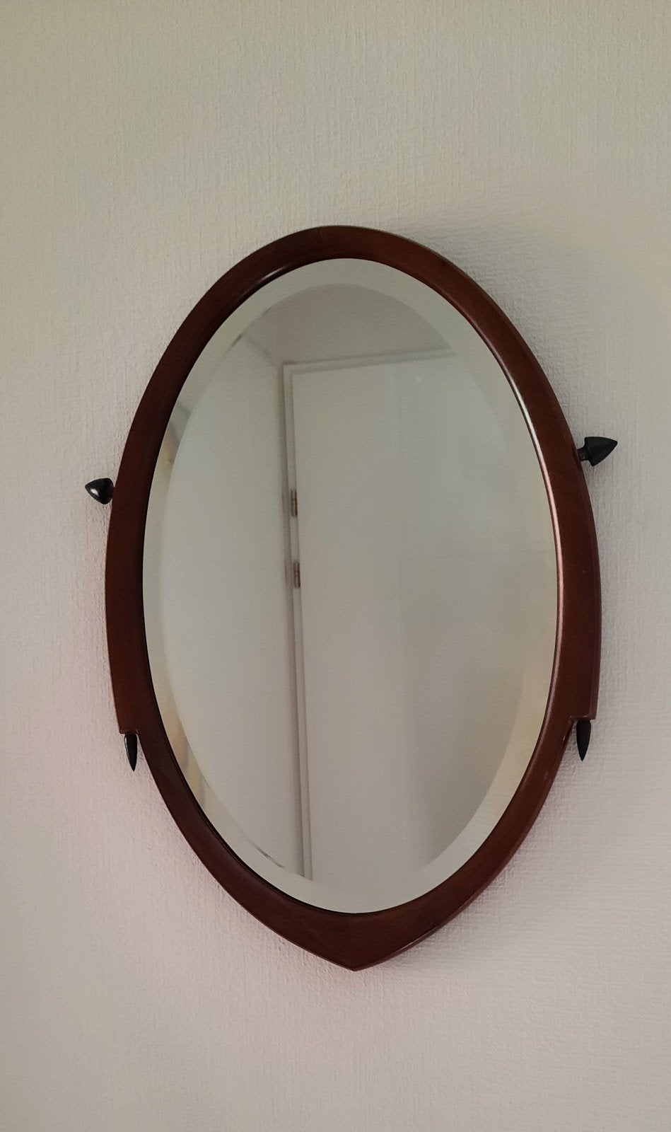 Antieke facet geslepen spiegel ( 35 - 50 cm. ), Ophalen, Ovaal