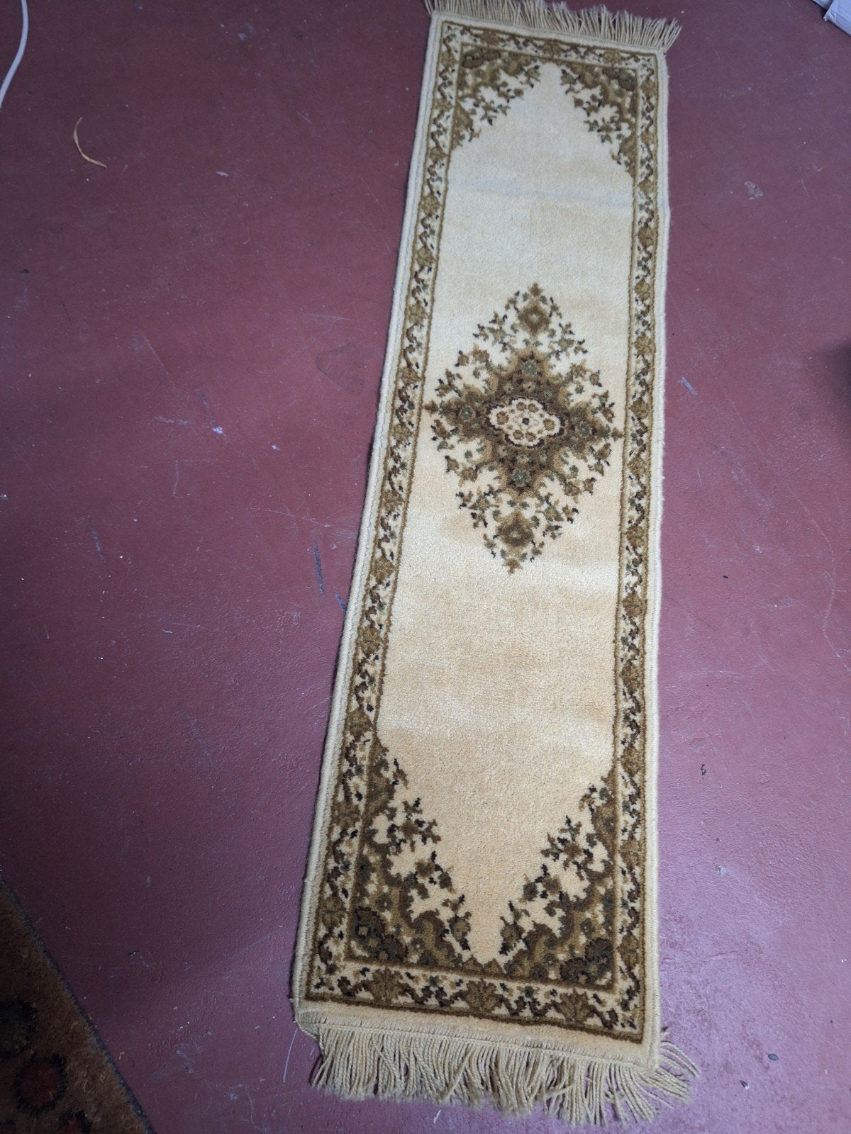 Vintage tafelloper met oosters motief, Minder dan 50 cm, Gebruikt, Groen, Ophalen of Verzenden