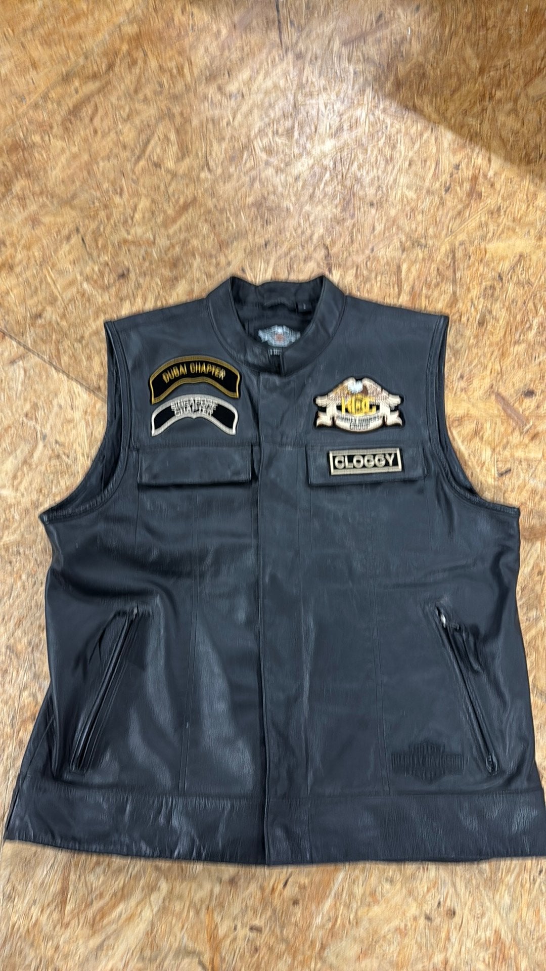 Harley Davidson leren bodywarmer / motorvest  maat L, Overige typen, Heren, Harley Davidson, Ophalen of Verzenden