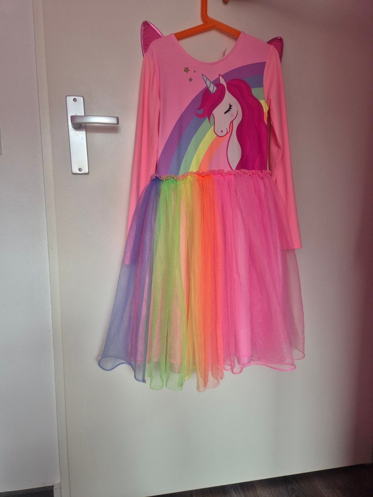 Eenhoorn jurk met regenboog rok, Ophalen of Verzenden
