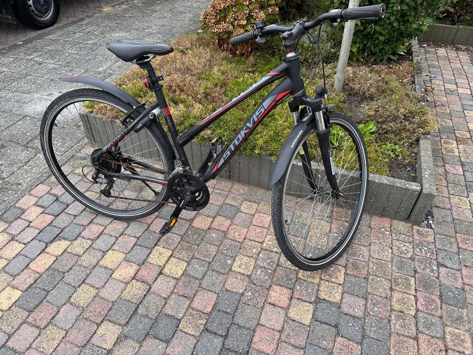Stokvis Sinteo Hybride heren/dames fiets, 28 inch, Gebruikt, Vering, Velgrem